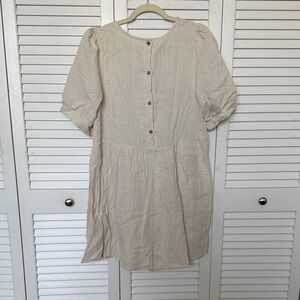 SHEIN Cream Button-Front Mini Dress